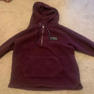 PINK/VS Sherpa Half-Zip Hoodie